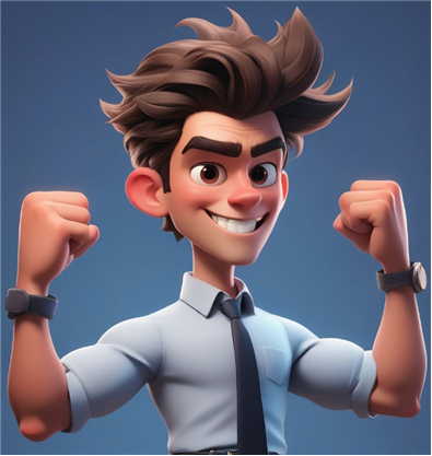 やる気満々の青年